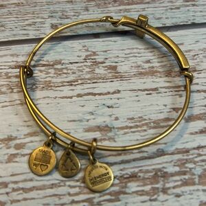 Alex and Ani Gold Charm Cross Bangle Bracelet